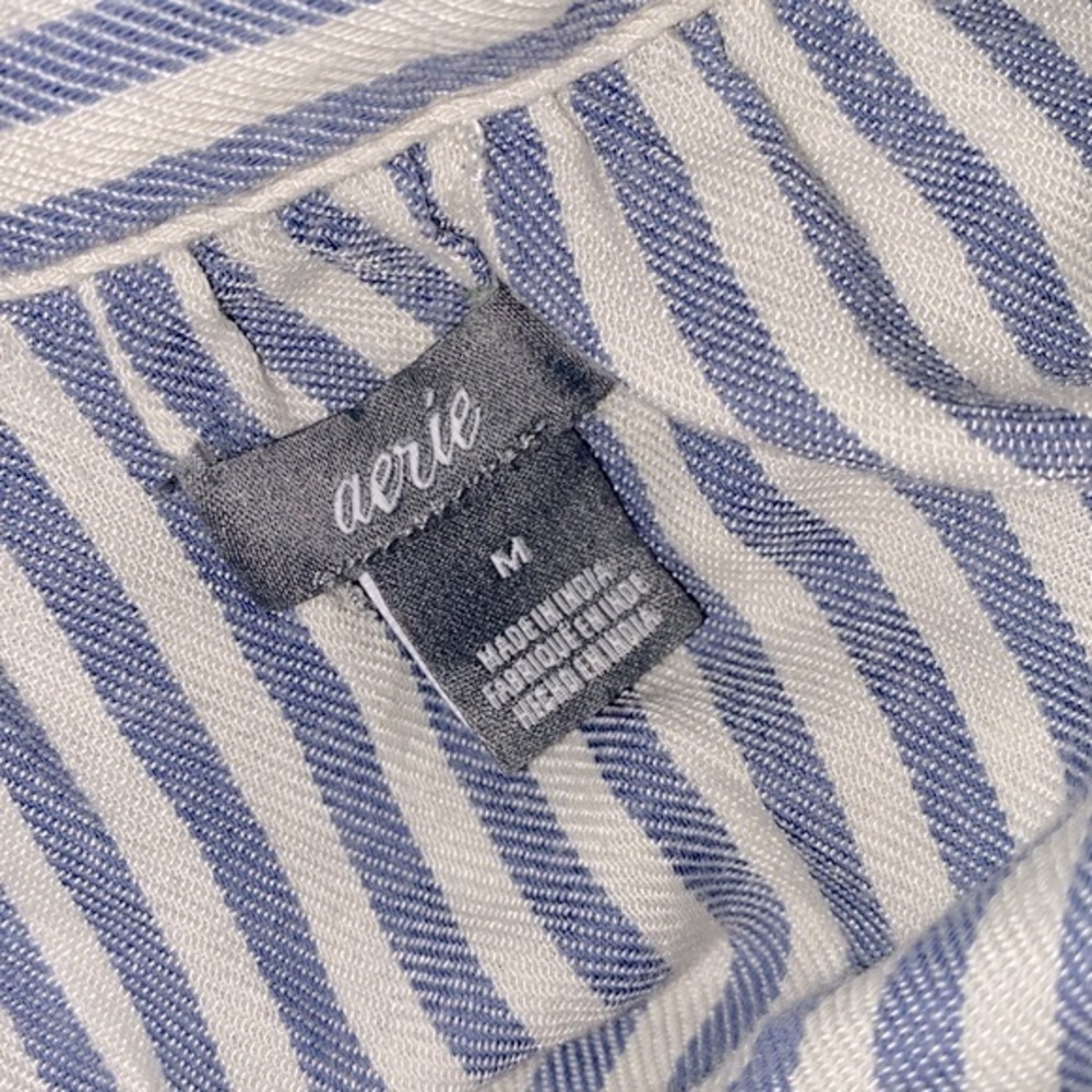 Aerie blue striped top size medium - Picture 5 of 9